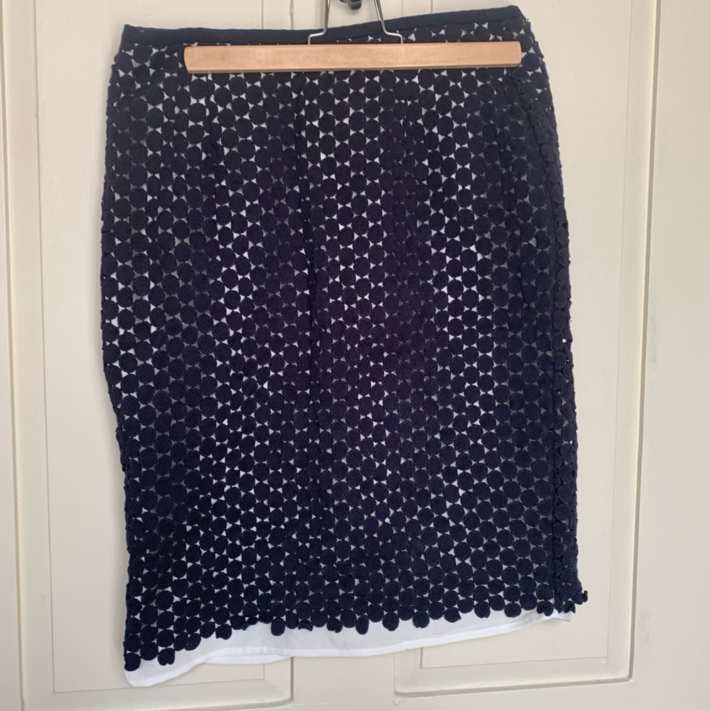 Navy and white Karl Lagerfeld pencil skirt